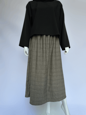 Ensemble Haut et Jupe carreauté foncé